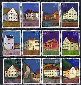 Liechtenstein 1978 Buildings complete set of 12 unmounted mint SG 691-702, stamps on 
