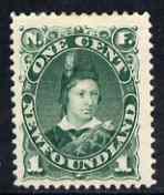 Newfoundland 1887-88 KE7 1c green fine mounted mint SG50a, stamps on , stamps on  stamps on , stamps on  stamps on  ke7 , stamps on  stamps on 