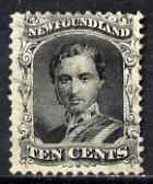 Newfoundland 1865-71 Prince Consort 10c black very light cancel, SG32, stamps on xxx
