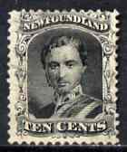 Newfoundland 1865-71 Prince Consort 10c black very light cancel, SG32