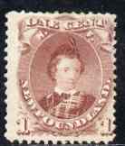 Newfoundland 1868-73 KE7 1c brown-purple fresh mounted mint SG35