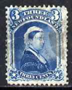 Newfoundland 1868-73 QV 3c blue fine used with light cancel, SG 37