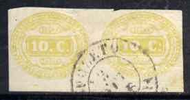 Italy 1863 Postage Due 10c imperf pair fine used, SG D6 cat A3180, stamps on , stamps on  stamps on italy 1863 postage due 10c imperf pair fine used, stamps on  stamps on  sg d6 cat \a3180