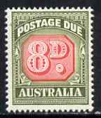 Australia 1958-60 Postage Due 8d very lightly mounted, SG D138, stamps on 