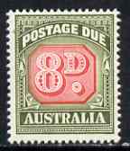 Australia 1958-60 Postage Due 8d very lightly mounted, SG D138, stamps on , stamps on  stamps on australia 1958-60 postage due 8d very lightly mounted, stamps on  stamps on  sg d138