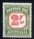 Australia 1958-60 Postage Due 2s very lightly mounted, SG D141, stamps on 
