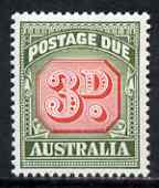 Australia 1958-60 Postage Due 3d very lightly mounted, SG D134, stamps on 