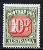 Australia 1958-60 Postage Due 10d very lightly mounted, SG D139, stamps on 
