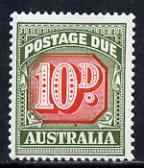 Australia 1958-60 Postage Due 10d very lightly mounted, SG D139, stamps on , stamps on  stamps on australia 1958-60 postage due 10d very lightly mounted, stamps on  stamps on  sg d139