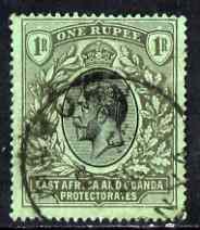 Kenya, Uganda & Tanganyika 1912-21 KG5 MCA 1r black on emerald with cds cancel, SG53a cat £50, stamps on , stamps on  stamps on , stamps on  stamps on  kg5 , stamps on  stamps on 