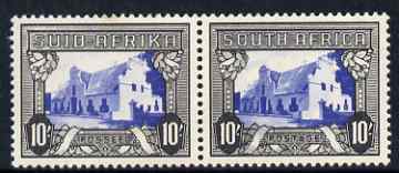 South Africa 1933-48 Groot Constantia 10s horiz pair unmounted mint but sl foxing, SG 64ca, stamps on 