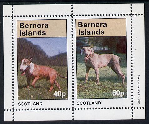 Bernera 1981 Dogs perf  set of 2 values (40p & 60p) unmounted mint, stamps on animals  dogs    bull terrier    weimaraner