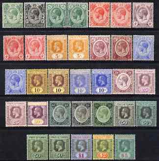 Malaya - Straits Settlements 1912-23 KG5 MCA set to $5 with most shades upto $1 (incl good 25c) 33 values fine mounted mint SG 193-212 cat \A3320+