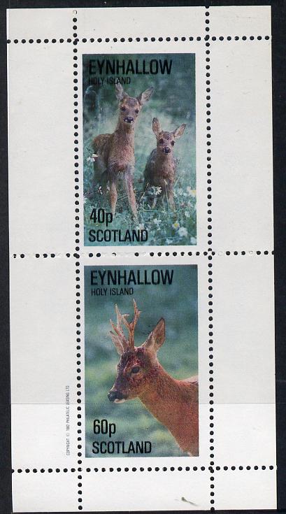 Eynhallow 1982 Deer perf  set of 2 values (40p & 60p) unmounted mint, stamps on , stamps on  stamps on animals    deer