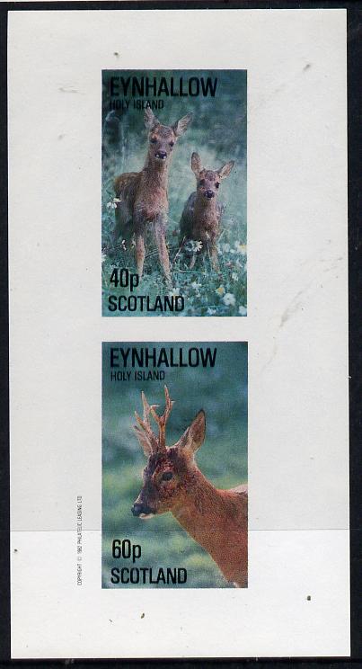 Eynhallow 1982 Deer imperf  set of 2 values (40p & 60p) unmounted mint, stamps on , stamps on  stamps on animals    deer