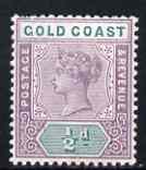 Gold Coast 1898-1902 QV CA 1/2d very fine mounted mint, SG 26, stamps on , stamps on  qv , stamps on 