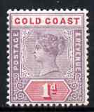 Gold Coast 1898-1902 QV CA 1d very fine mounted mint, SG 27, stamps on , stamps on  qv , stamps on 