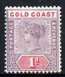 Gold Coast 1898-1902 QV CA 1d very fine mounted mint, SG 27, stamps on , stamps on  stamps on , stamps on  stamps on  qv , stamps on  stamps on 