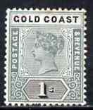 Gold Coast 1898-1902 QV CA 1s fine mounted mint, SG31, stamps on , stamps on  qv , stamps on 