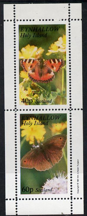 Eynhallow 1981 Butterflies perf set of 2 values unmounted mint, stamps on butterflies