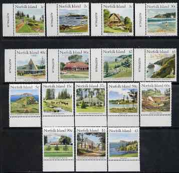 Norfolk Island 1987 Norfolk Island Scenes complete set of 16 unmounted mint, SG 405-420 cat A322, stamps on , stamps on  stamps on norfolk island 1987 norfolk island scenes complete set of 16 unmounted mint, stamps on  stamps on  sg 405-420 cat \a322