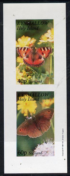 Eynhallow 1981 Butterflies imperf set of 2 values unmounted mint, stamps on butterflies