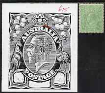 Australia 1914-24 KG5 1/2d green mounted mint single showing flaw in frame above AL of Australia, stamps on , stamps on  kg5 , stamps on 