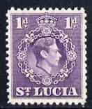 St Lucia 1938-48 KG6 1d violet perf 12.5 unmounted mint SG 129a, stamps on , stamps on  stamps on , stamps on  stamps on  kg6 , stamps on  stamps on 