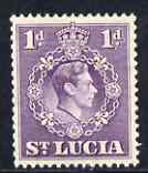 St Lucia 1938-48 KG6 1d violet perf 14.5 x 14 unmounted mint SG 129, stamps on , stamps on  kg6 , stamps on 