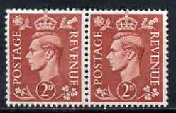 Great Britain 1950-52 KG6 Colours Changed 2d pale red-brown & bright red-brown, the two unmounted mint shades in pairs each showing variety Swan Head Retouch ex coils (wm..., stamps on , stamps on  kg6 , stamps on 