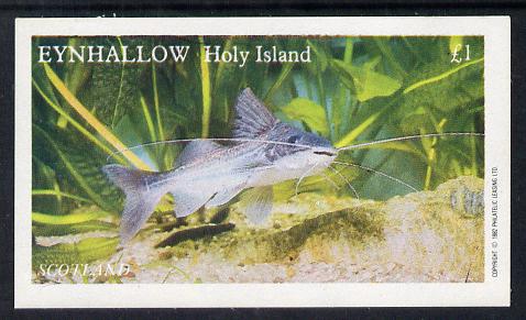 Eynhallow 1982 Tropical Fish imperf souvenir sheet (£1 value) unmounted mint, stamps on fish     marine-life