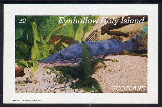 Eynhallow 1982 Tropical Fish imperf deluxe sheet (£2 value) unmounted mint, stamps on fish     marine-life