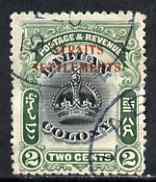 Malaya - Straits Settlements 1906-07 opt on Labuan 2c black & green cds used with good perfs for this issue, SG142a cat A3325, stamps on , stamps on  stamps on malaya - straits settlements 1906-07 opt on labuan 2c black & green cds used with good perfs for this issue, stamps on  stamps on  sg142a cat \a3325