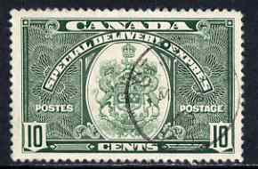 Canada 1938-39 Special Delivery 10c green (Arms of canada) fine used SG S9, stamps on , stamps on  stamps on canada 1938-39 special delivery 10c green (arms of canada) fine used sg s9