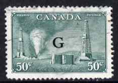 Canada 1950-52 Official KG6 50c Oilwells opt'd 'G' good used, SG O188, stamps on , stamps on  stamps on , stamps on  stamps on  kg6 , stamps on  stamps on 