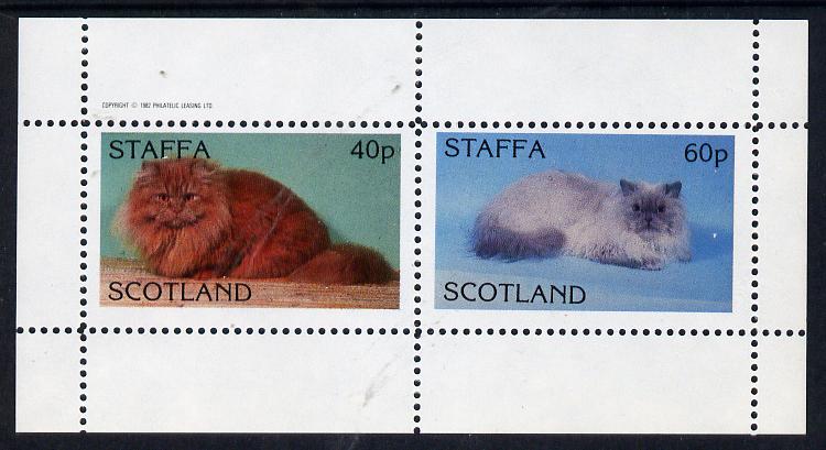 Staffa 1982 Cats perf  set of 2 values (40p & 60p) unmounted mint, stamps on animals   cats
