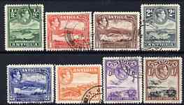 Antigua 1938-51 KG6 set to 1s fu, the 3d probably with type 17 Madame Joseph forged cancel, stamps on , stamps on  stamps on , stamps on  stamps on  kg6 , stamps on  stamps on 