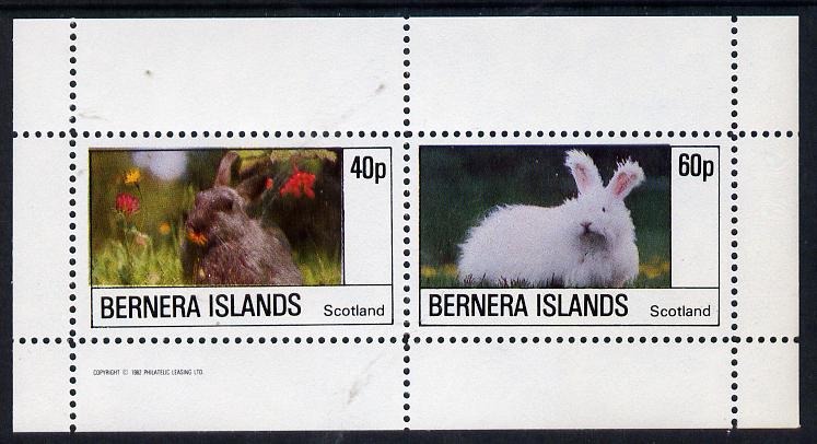 Bernera 1982 Rabbits perf  set of 2 values (40p & 60p) unmounted mint, stamps on , stamps on  stamps on animals    rabbits