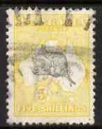 Australia 1915-28 Roo 5s grey & yellow parcel used, SG42, stamps on kangaroos, stamps on maps