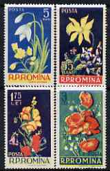 Rumania 1956 Flowers perf set of 4 unmounted mint, SG 2454-57, stamps on , stamps on  stamps on flowers