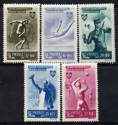 Rumania 1945 Sport perf set of 5 unmounted mint SG 1733-37, stamps on , stamps on  stamps on sport, stamps on  stamps on discus, stamps on  stamps on diving, stamps on  stamps on skiing, stamps on  stamps on volleyball