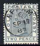 Gold Coast 1884-91 QV Crown CA 2d with superb APPAM code C cds of SP 17 87 (ex Ken McRae) SG 13, stamps on 