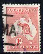 Australia 1913-14 Roo 1d red good used with break in right frame (constant Die IIa), SG 2var