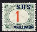 Yugoslavia - Croatia 1918 Postage Due 1f with Hrvatska SHS opt inverted mounted mint SG D85var