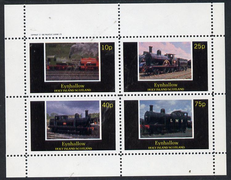 Eynhallow 1982 Steam Locos #07 perf  set of 4 values (10p to 75p) unmounted mint, stamps on , stamps on  stamps on railways