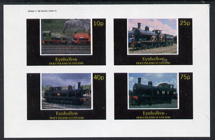 Eynhallow 1982 Steam Locos #07 imperf  set of 4 values (10p to 75p) unmounted mint, stamps on , stamps on  stamps on railways