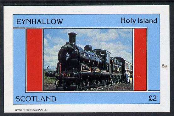 Eynhallow 1982 Steam Locos #07 imperf deluxe sheet (£2 value) unmounted mint, stamps on railways