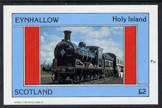 Eynhallow 1982 Steam Locos #07 imperf deluxe sheet (Â£2 value) unmounted mint, stamps on , stamps on  stamps on railways