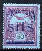 Yugoslavia - Croatia 1918 Turil 50f with Hrvatska SHS opt fine cds used SG 54, stamps on 