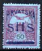 Yugoslavia - Croatia 1918 Turil 50f with Hrvatska SHS opt fine cds used SG 54, stamps on , stamps on  stamps on yugoslavia - croatia 1918 turil 50f with hrvatska shs opt fine cds used sg 54